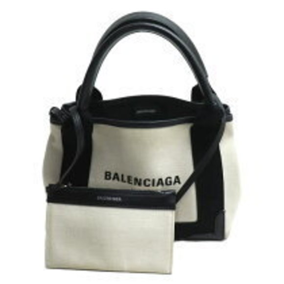 BALENCIAGA Navy Blue Cabas Shoulder Bag Black - Picture 1 of 9